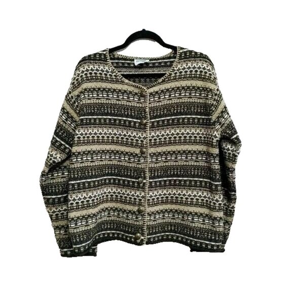 Cottage Cove Cardigan Sweater Women's Size Large Button Up Long Sleeve Cotton - Picture 1 of 3